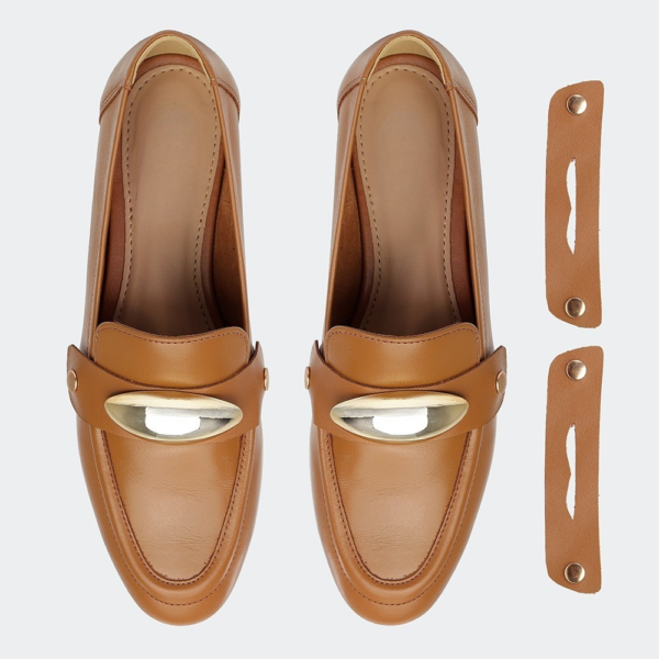 Loafer Caramelo em Couro com Fivelas Removíveis - Imagem 4
