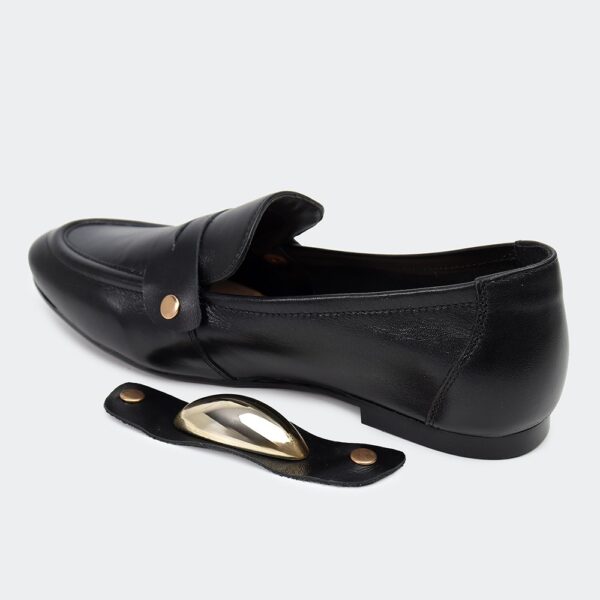 Loafer Preto em Couro com Fivelas Removíveis - Imagem 4