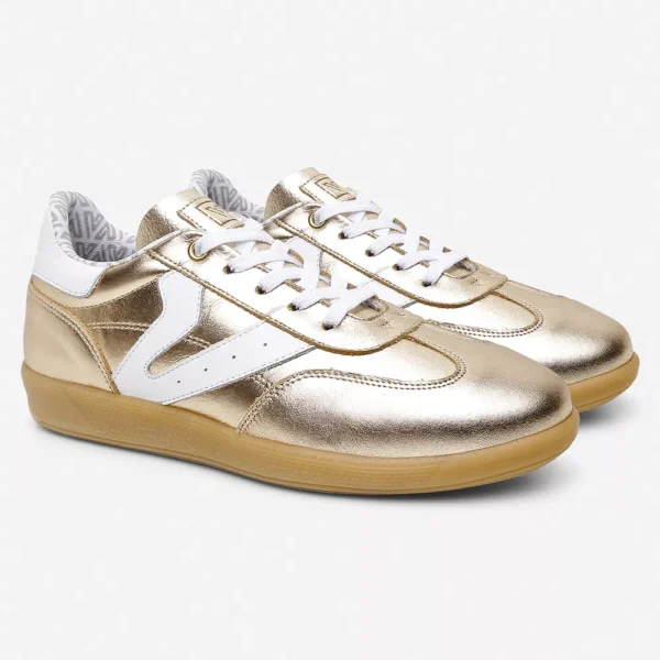 Tênis Feminino em Couro Estela Dourado - Imagem 3