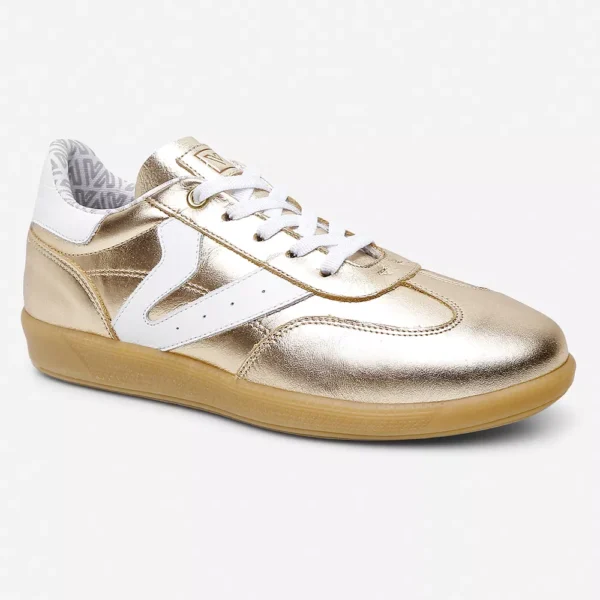 Tênis Feminino em Couro Estela Dourado - Imagem 2