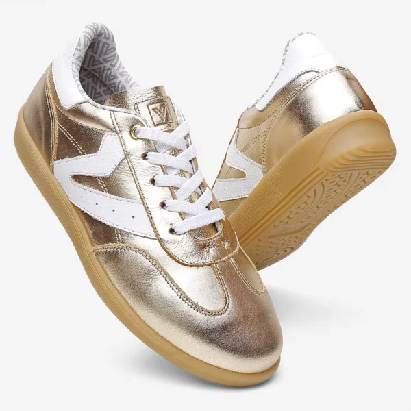 Tênis Feminino em Couro Estela Dourado - Imagem 4