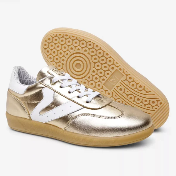 Tênis Feminino em Couro Estela Dourado - Imagem 5