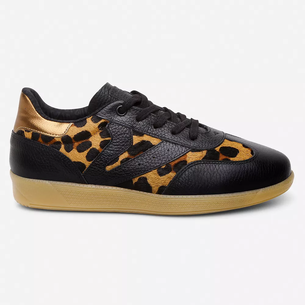 Tênis Feminino em Couro Animal Print Leopardo