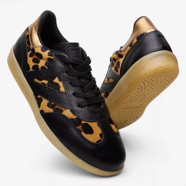 Tênis Feminino em Couro Animal Print Leopardo - Imagem 4