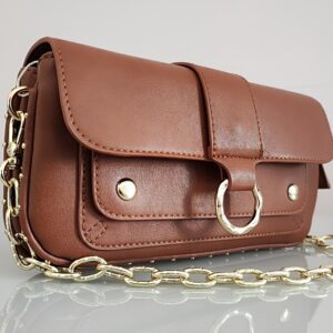 Bolsa Elegance Caramelo com Alça Corrente Dourada