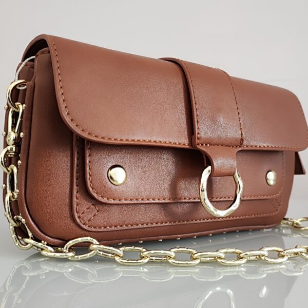 Bolsa Elegance Caramelo com Alça Corrente Dourada