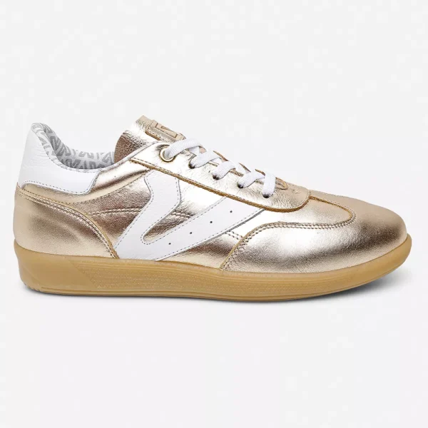 Tênis Feminino em Couro Estela Dourado