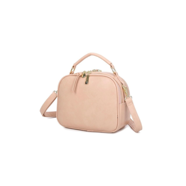 Bolsa Feminina Rosé com Alça de Mão + Alça Transversal Removível - Média - Imagem 3