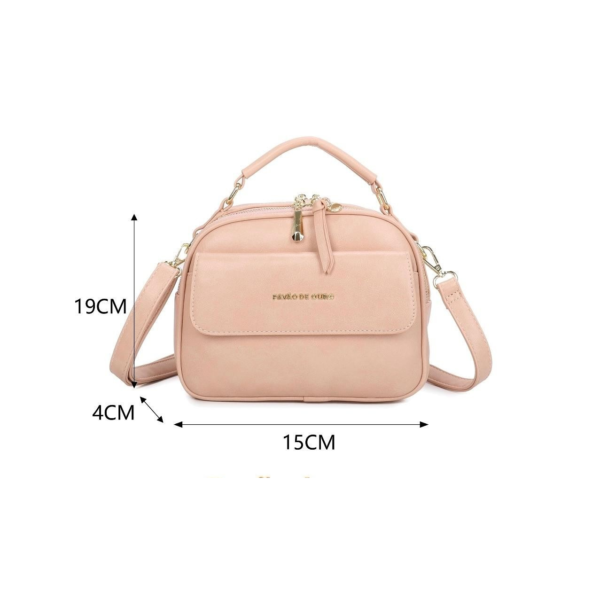 Bolsa Feminina Rosé com Alça de Mão + Alça Transversal Removível - Média - Imagem 2