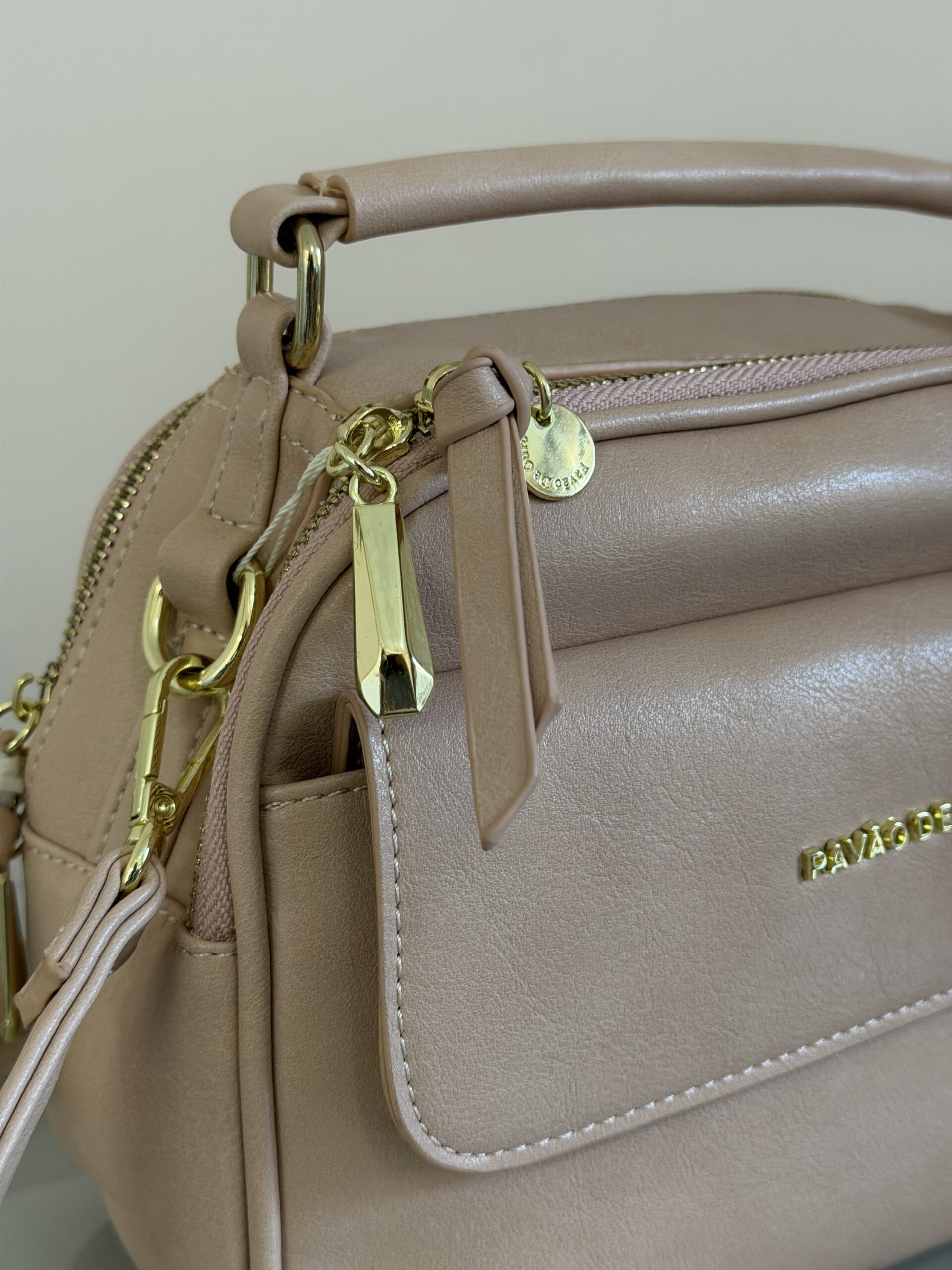 Bolsa Feminina Rosé com Alça de Mão + Alça Transversal Removível - Média - Imagem 4