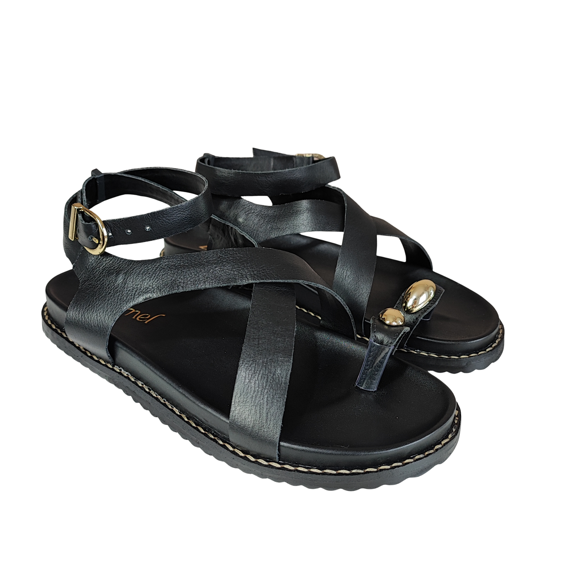 Sandália Papete Feminina Atena Zêmel - com anel de dedo